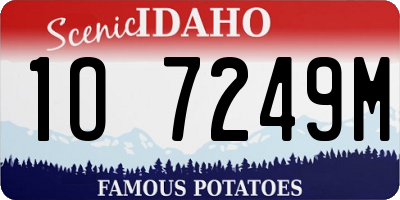 ID license plate 1O7249M