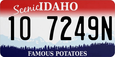 ID license plate 1O7249N