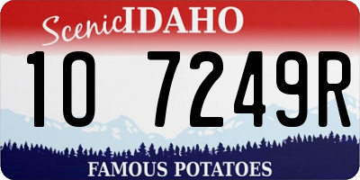 ID license plate 1O7249R