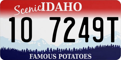 ID license plate 1O7249T