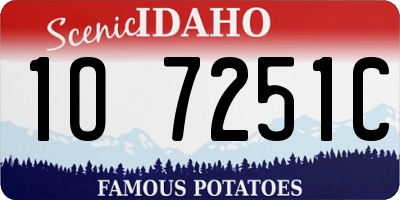 ID license plate 1O7251C