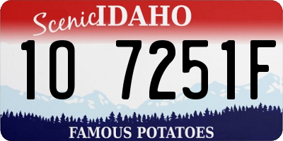 ID license plate 1O7251F