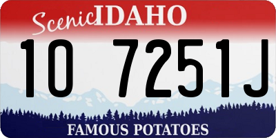 ID license plate 1O7251J