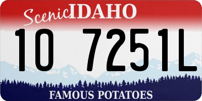 ID license plate 1O7251L