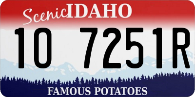ID license plate 1O7251R