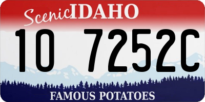 ID license plate 1O7252C