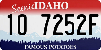 ID license plate 1O7252F