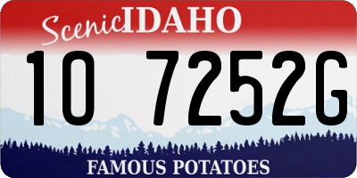 ID license plate 1O7252G