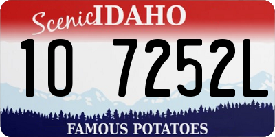 ID license plate 1O7252L