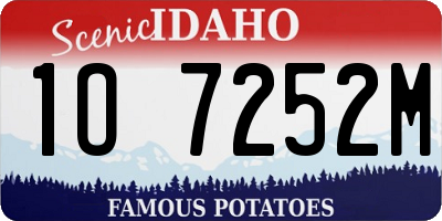 ID license plate 1O7252M
