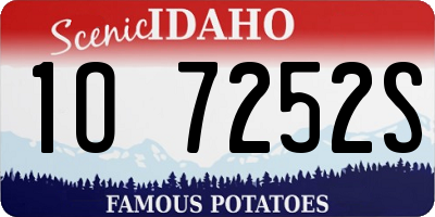 ID license plate 1O7252S