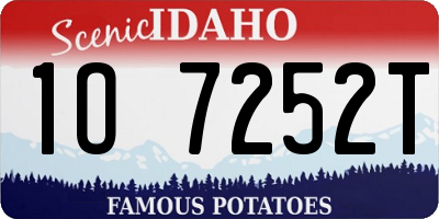 ID license plate 1O7252T