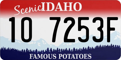 ID license plate 1O7253F