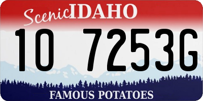 ID license plate 1O7253G