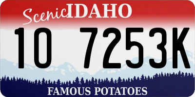 ID license plate 1O7253K