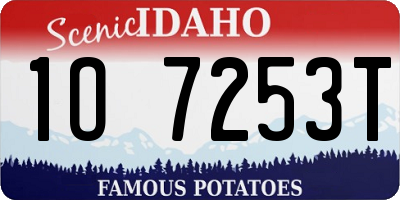 ID license plate 1O7253T