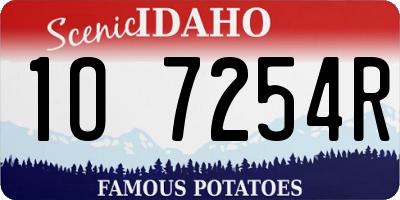 ID license plate 1O7254R