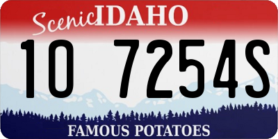 ID license plate 1O7254S