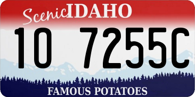 ID license plate 1O7255C