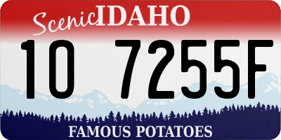 ID license plate 1O7255F