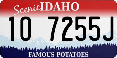 ID license plate 1O7255J