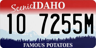 ID license plate 1O7255M