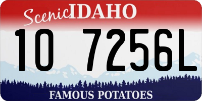 ID license plate 1O7256L