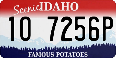 ID license plate 1O7256P