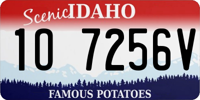 ID license plate 1O7256V