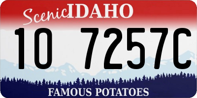 ID license plate 1O7257C