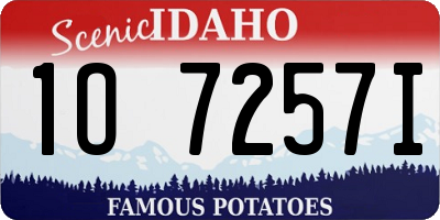 ID license plate 1O7257I
