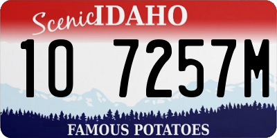 ID license plate 1O7257M