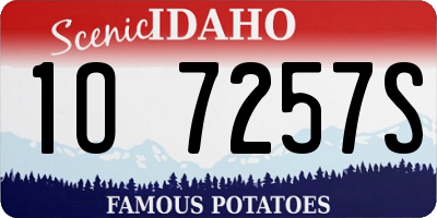 ID license plate 1O7257S