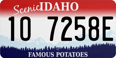ID license plate 1O7258E