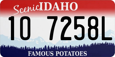 ID license plate 1O7258L