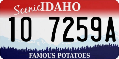 ID license plate 1O7259A