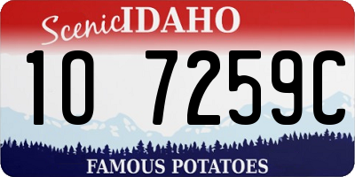 ID license plate 1O7259C