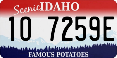 ID license plate 1O7259E