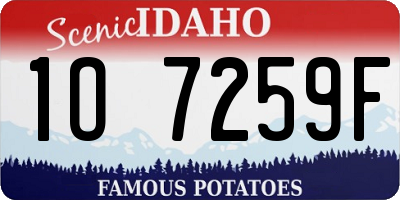 ID license plate 1O7259F