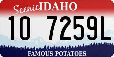 ID license plate 1O7259L