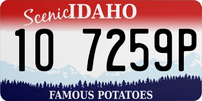 ID license plate 1O7259P