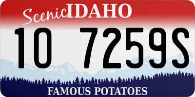ID license plate 1O7259S