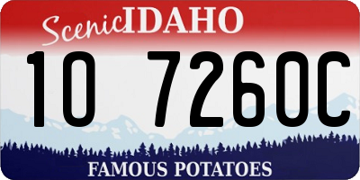 ID license plate 1O7260C