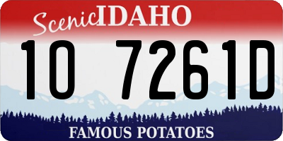 ID license plate 1O7261D