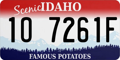 ID license plate 1O7261F