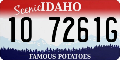 ID license plate 1O7261G
