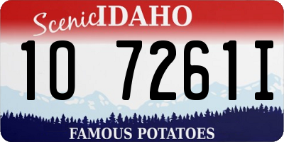 ID license plate 1O7261I