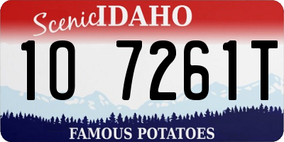 ID license plate 1O7261T