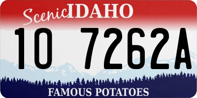 ID license plate 1O7262A