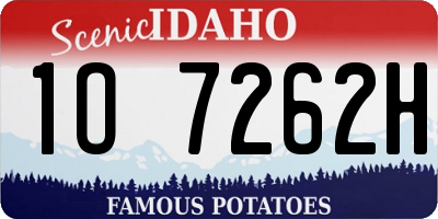 ID license plate 1O7262H